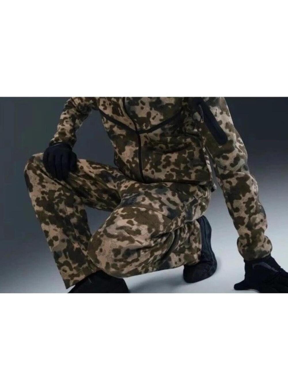 $280 Nike Sportswear Club Fleece Cargo Pants &Hoodie Men’s S Green Camo II1324 - Picture 6 of 16